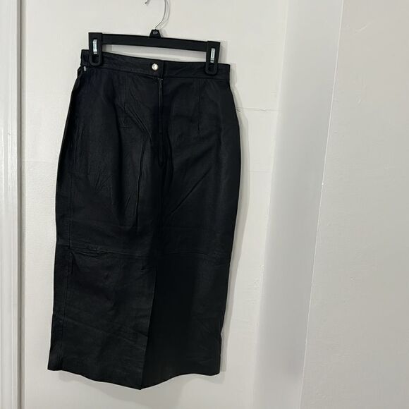 OTELLO PELLE 100% LEATHER SKIRT HIGH WAISTED SIZE 7/8 - Picture 2 of 10